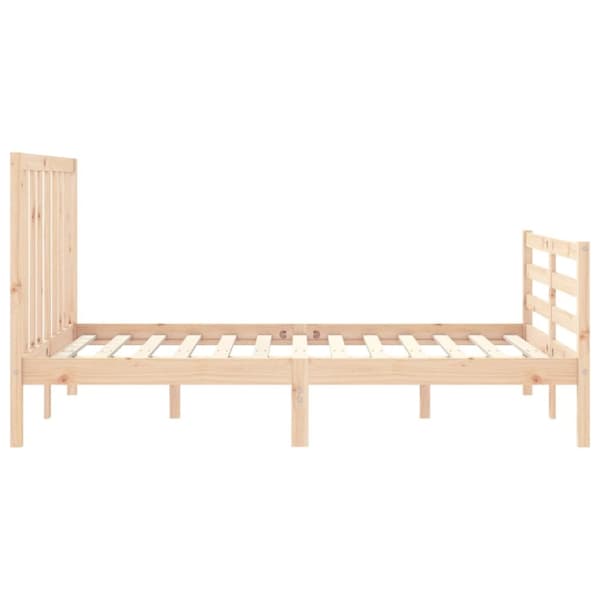 Senge & sengeramme - Living sengeramme med sengegavl 140x200 cm massivt træ hvid