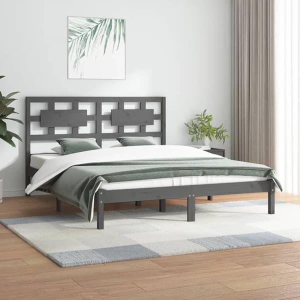 Senge & sengeramme - Living sengeramme 120x200 cm massivt fyrretræ grå