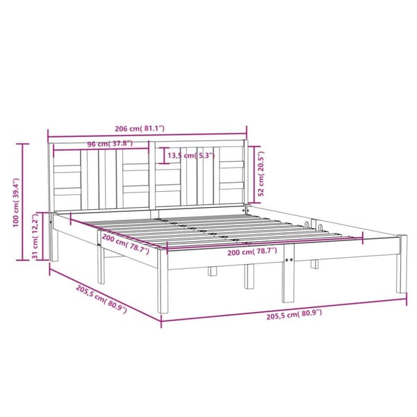 Senge & sengeramme - Living sengeramme 200x200 cm massivt træ hvid
