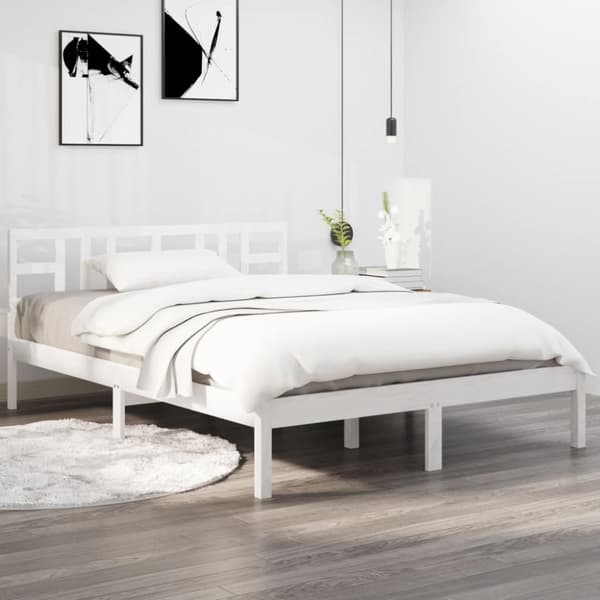 Senge & sengeramme - Living sengeramme 200x200 cm massivt træ hvid
