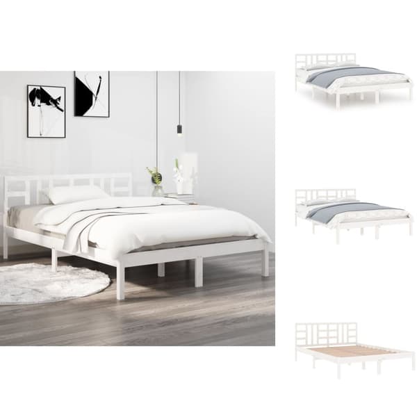 Senge & sengeramme - Living sengeramme 200x200 cm massivt træ hvid