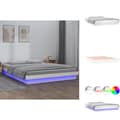 Pikkukuva 1 / 11: Sängyt & sängynrungot - Living Sängynrunko LED-valoilla valkoinen 140x190 cm täysi puu