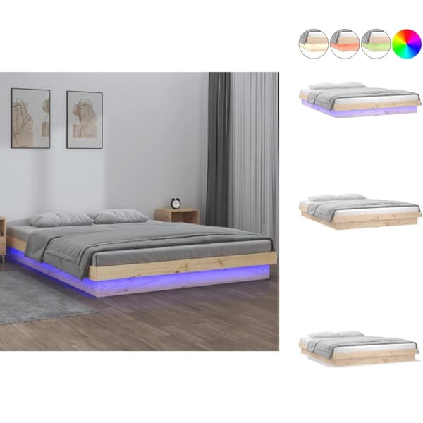 Senge & sengeramme - Living sengeramme med LED-lys 120x190 cm Small Double massivt træ