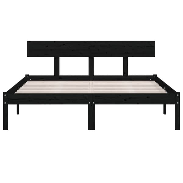 Senge & sengeramme - Living sengeramme 150x200 cm King Size massivt fyrretræ sort
