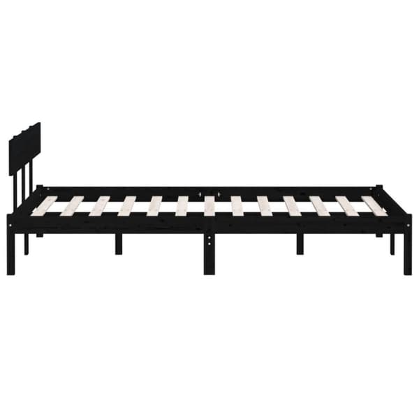 Senge & sengeramme - Living sengeramme 150x200 cm King Size massivt fyrretræ sort