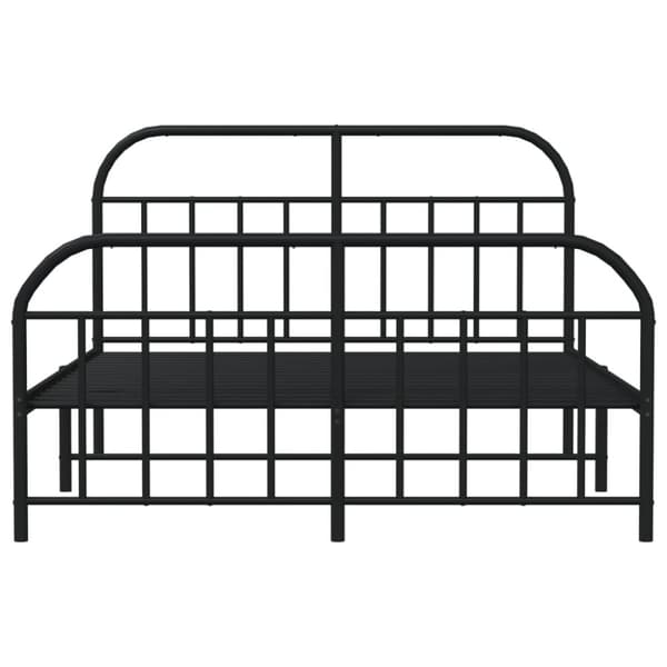 Senge & sengeramme - Living sengeramme med sengegavl og fodgærde 140x200 cm metal sort