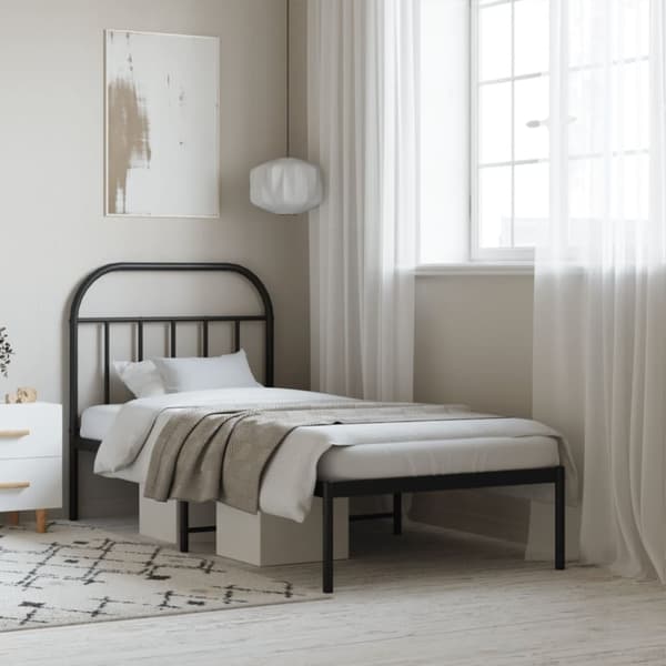 Senge & sengeramme - Living sengeramme med sengegavl 90x200 cm metal sort