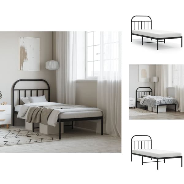 Senge & sengeramme - Living sengeramme med sengegavl 90x200 cm metal sort