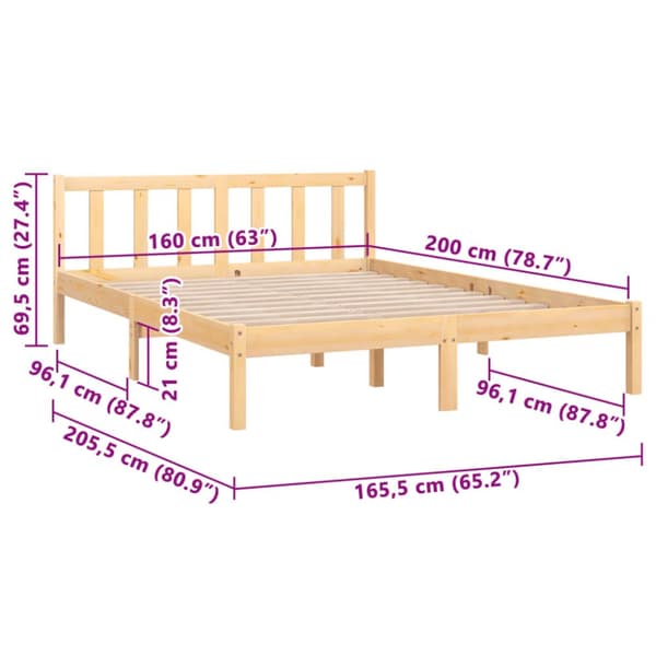 Senge & sengeramme - Living sengeramme 160x200 cm massivt fyrretræ
