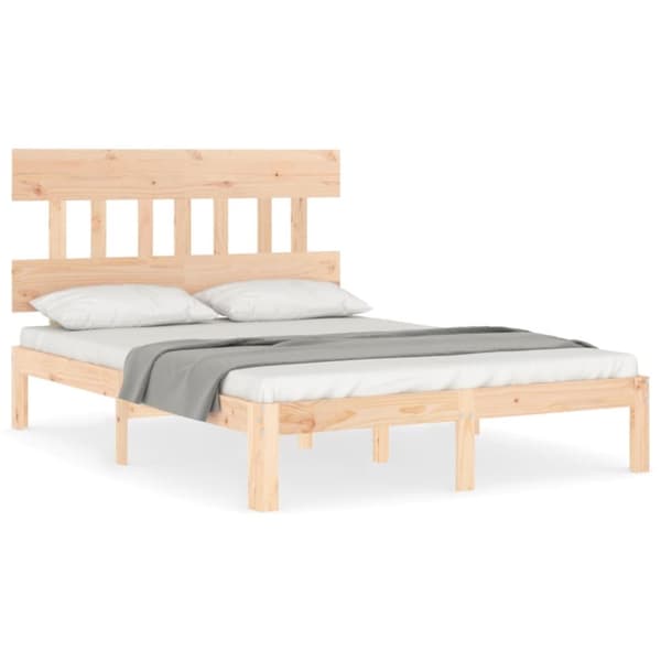 Senge & sengeramme - Living sengeramme med sengegavl 120x200 cm massivt træ hvid