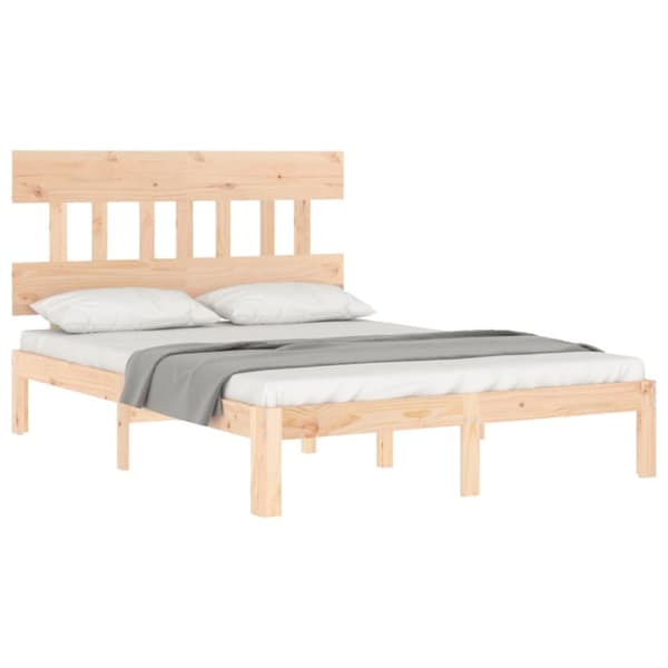 Senge & sengeramme - Living sengeramme med sengegavl 120x200 cm massivt træ hvid