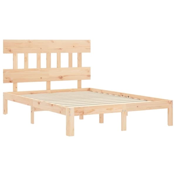 Senge & sengeramme - Living sengeramme med sengegavl 120x200 cm massivt træ hvid
