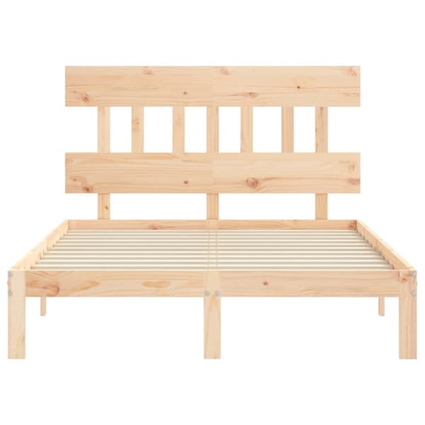 Senge & sengeramme - Living sengeramme med sengegavl 120x200 cm massivt træ hvid