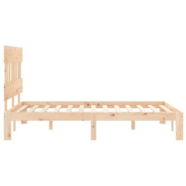 Senge & sengeramme - Living sengeramme med sengegavl 120x200 cm massivt træ hvid