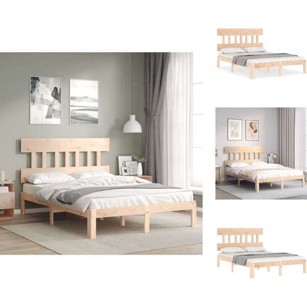 Senge & sengeramme - Living sengeramme med sengegavl 120x200 cm massivt træ hvid