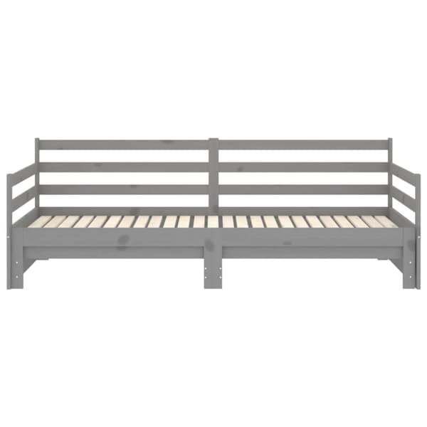Senge & sengeramme - Living daybed med udtræk 2x(90x200) cm massivt fyrretræ grå