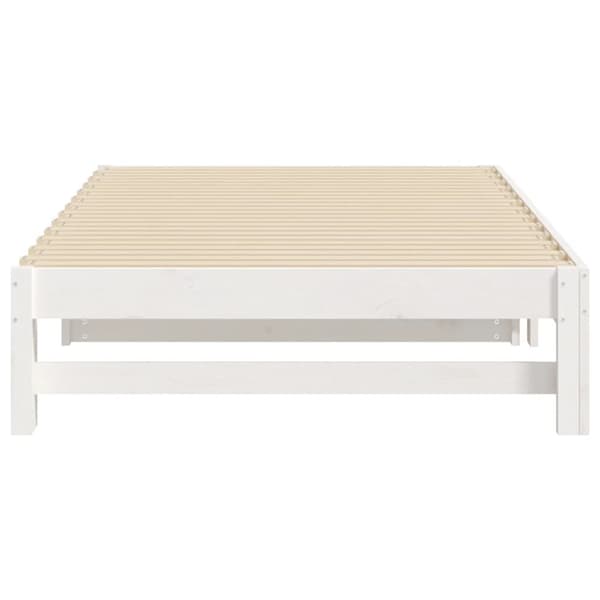 Senge & sengeramme - Living daybed med udtræk 2x(90x200) cm massivt fyrretræ hvid
