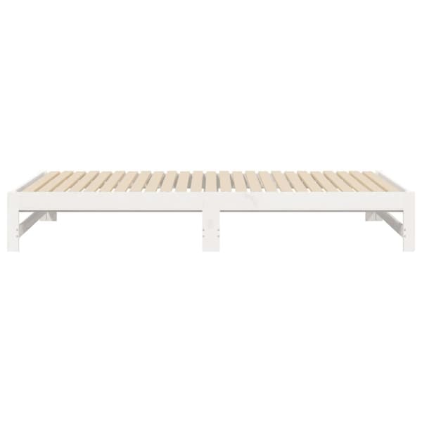 Senge & sengeramme - Living daybed med udtræk 2x(90x200) cm massivt fyrretræ hvid