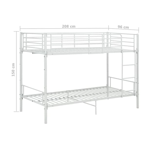 Sängar & sängramar - Living Våningssäng vit metall 90x200 cm
