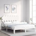 Miniatyrbillede 2 af 11: Senge & sengeramme - Living sengeramme med sengegavl 140x200 cm massivt træ hvid