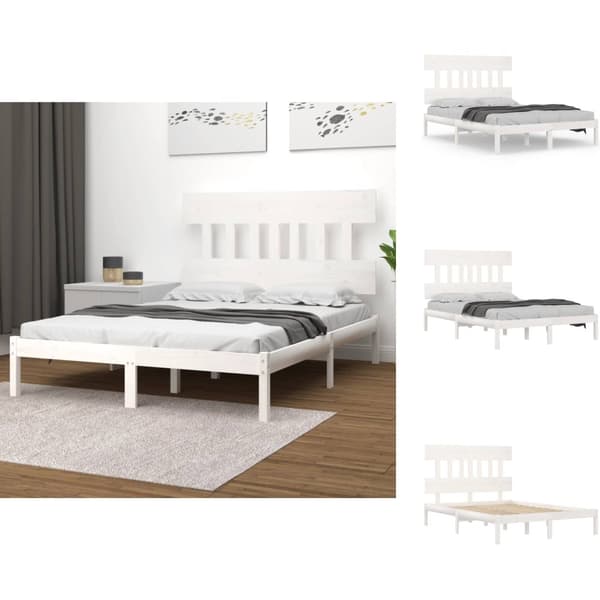 Senge & sengeramme - Living sengeramme 140x190 cm massivt træ hvid