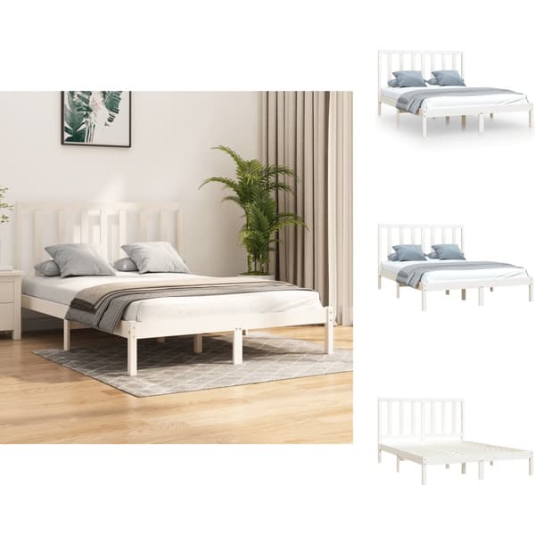 Senge & sengeramme - Living sengeramme 140x190 cm massivt fyrretræ hvid