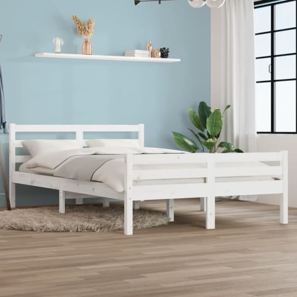 Senge & sengeramme - Living sengeramme 140x200 cm massivt træ hvid