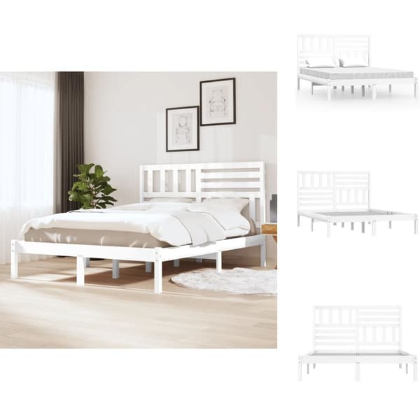 Sängar & sängramar - Living Sängram vit 120x190 cm liten dubbel massiv furu