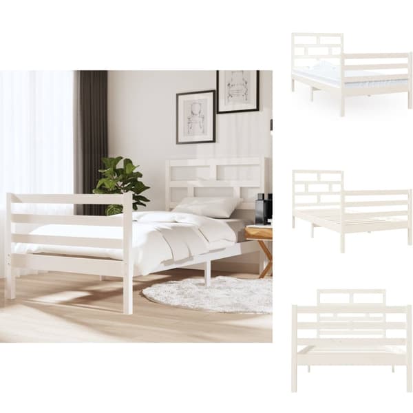 Sängar & sängramar - Living Sängram massiv furu 90x190 cm vit