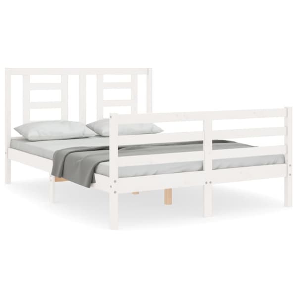 Senge & sengeramme - Living sengeramme med sengegavl Small Double massivt træ hvid