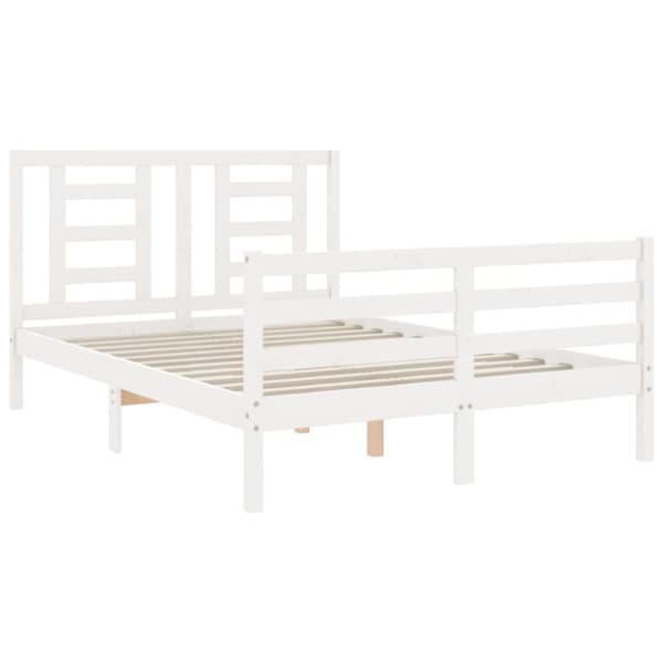 Senge & sengeramme - Living sengeramme med sengegavl Small Double massivt træ hvid