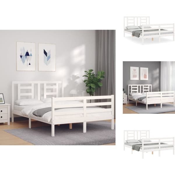 Senge & sengeramme - Living sengeramme med sengegavl Small Double massivt træ hvid