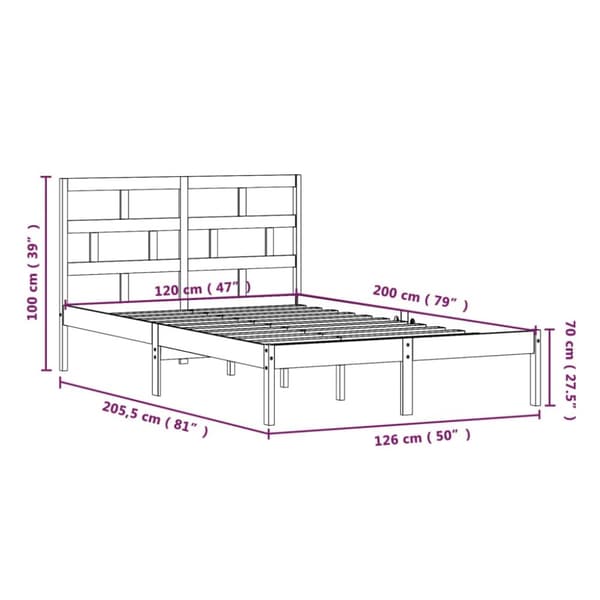 Senge & sengeramme - Living sengeramme 120x200 cm massivt fyrretræ hvid