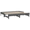Miniatyrbillede 8 af 11: Senge & sengeramme - Living daybed med udtræk 2x(90x200) cm massivt fyrretræ grå