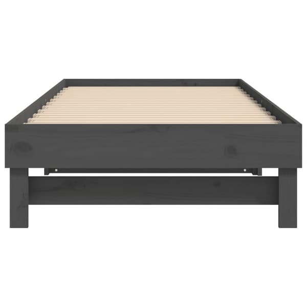 Senge & sengeramme - Living daybed med udtræk 2x(90x200) cm massivt fyrretræ grå