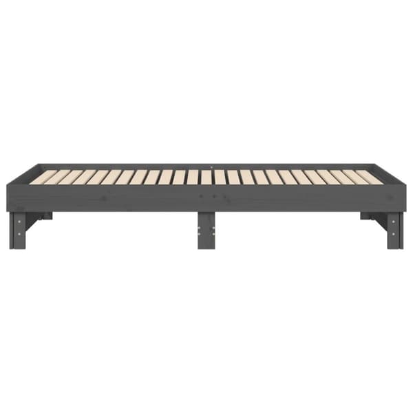 Senge & sengeramme - Living daybed med udtræk 2x(90x200) cm massivt fyrretræ grå