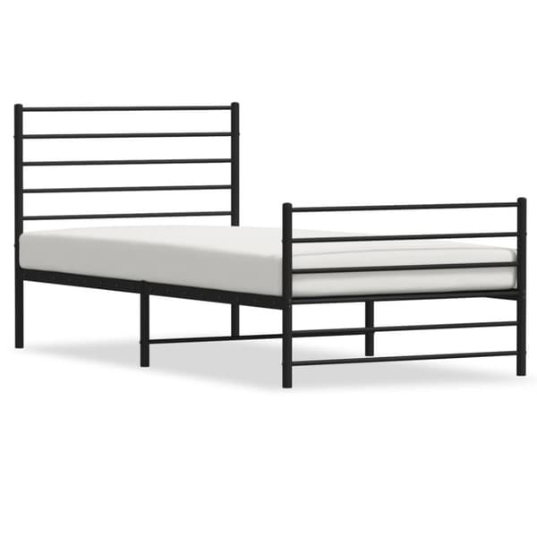 Senge & sengeramme - Living sengeramme med sengegavl og fodgærde 80x200 cm metal sort