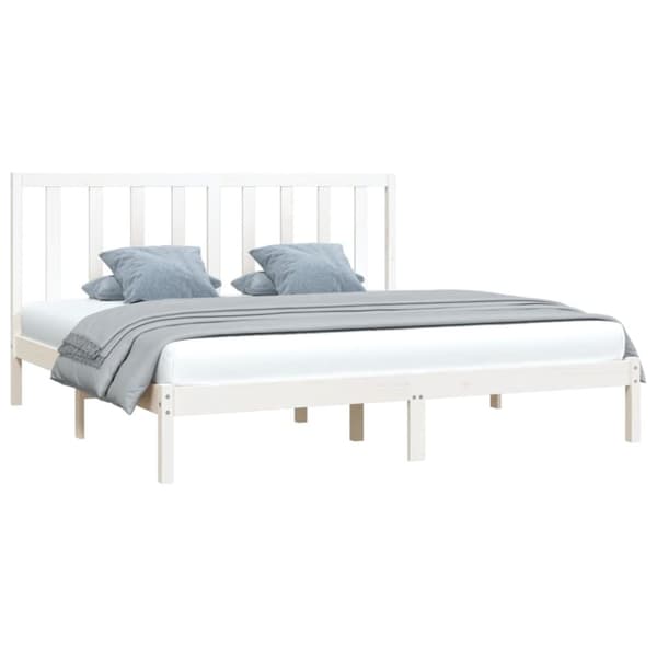 Senge & sengeramme - Living sengeramme 200x200 cm massivt fyrretræ hvid