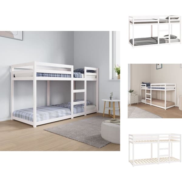 Sängar & sängramar - Living Våningssäng vit 75x190 cm massiv furu