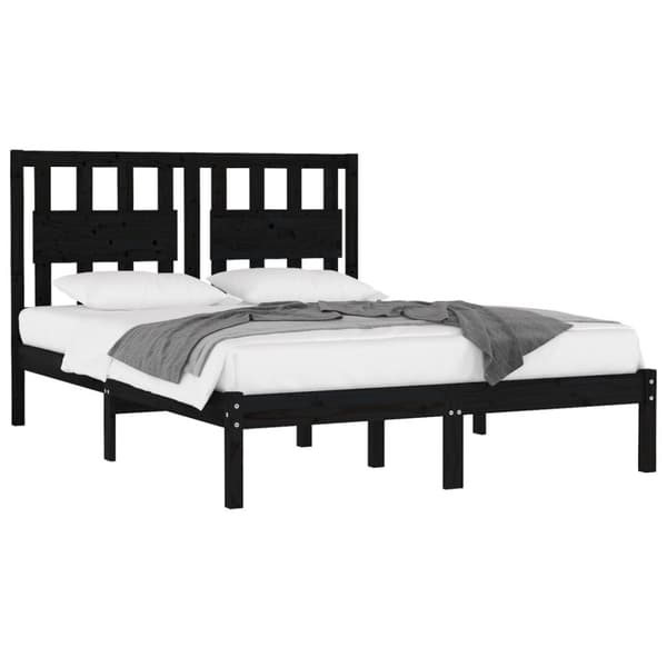 Senge & sengeramme - Living sengeramme 200x200 cm massivt fyrretræ sort