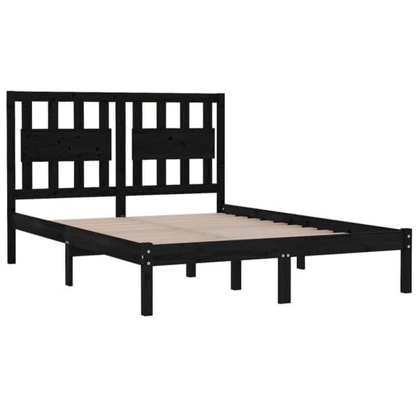Senge & sengeramme - Living sengeramme 200x200 cm massivt fyrretræ sort