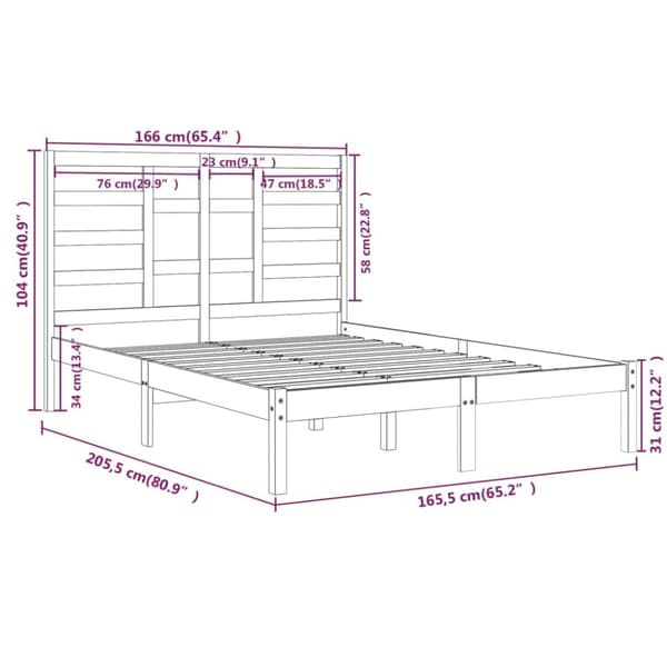 Senge & sengeramme - Living sengeramme 160x200 cm massivt træ hvid