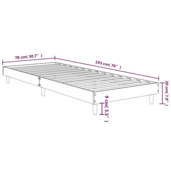 Senge & sengeramme - Living sengeramme 75x190 cm konstrueret træ sonoma-eg