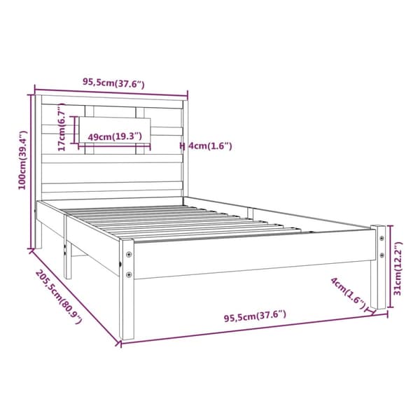 Senge & sengeramme - Living sengeramme 90x200 cm massivt træ hvid