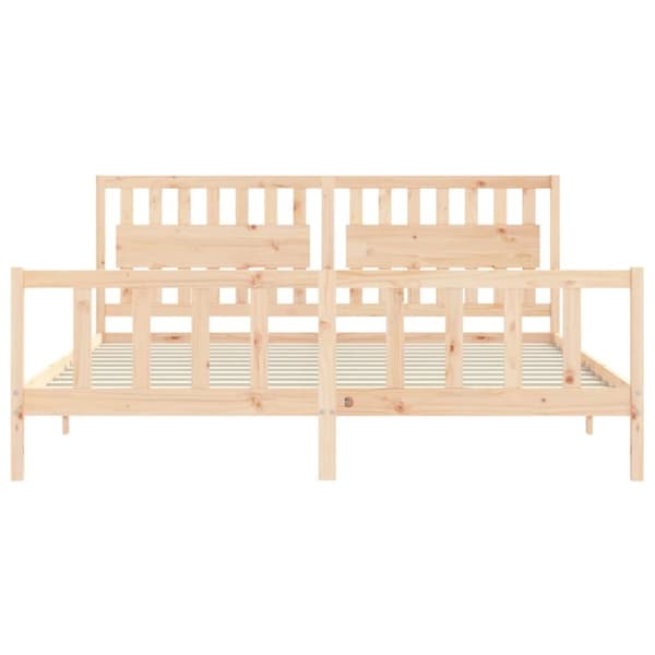 Senge & sengeramme - Living sengeramme med sengegavl 200x200 cm massivt træ