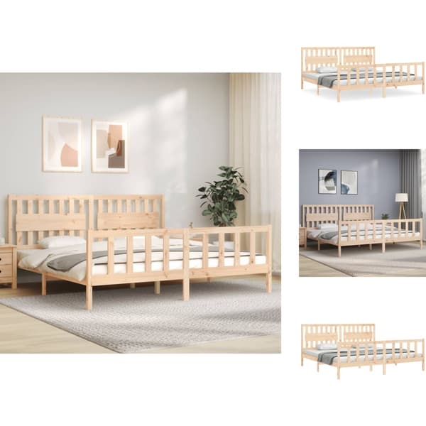 Senge & sengeramme - Living sengeramme med sengegavl 200x200 cm massivt træ
