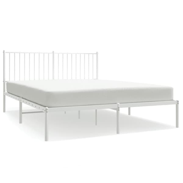 Senge & sengeramme - Living sengeramme med sengegavl 160x200 cm metal hvid
