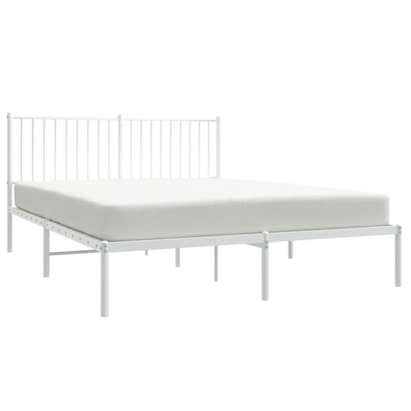 Senge & sengeramme - Living sengeramme med sengegavl 160x200 cm metal hvid