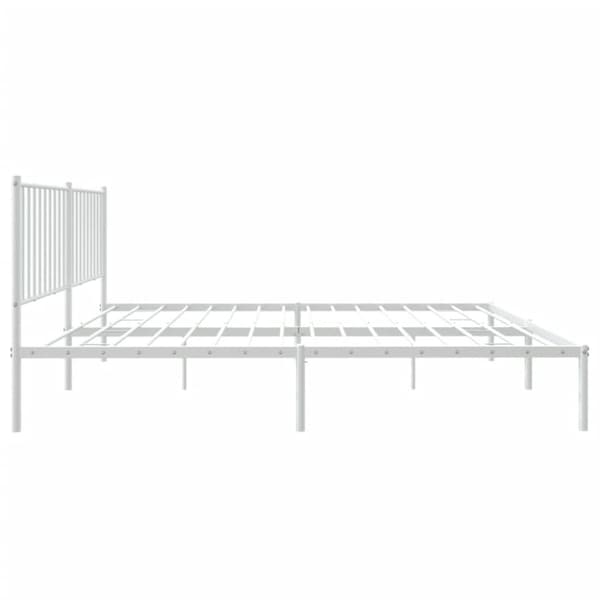Senge & sengeramme - Living sengeramme med sengegavl 160x200 cm metal hvid