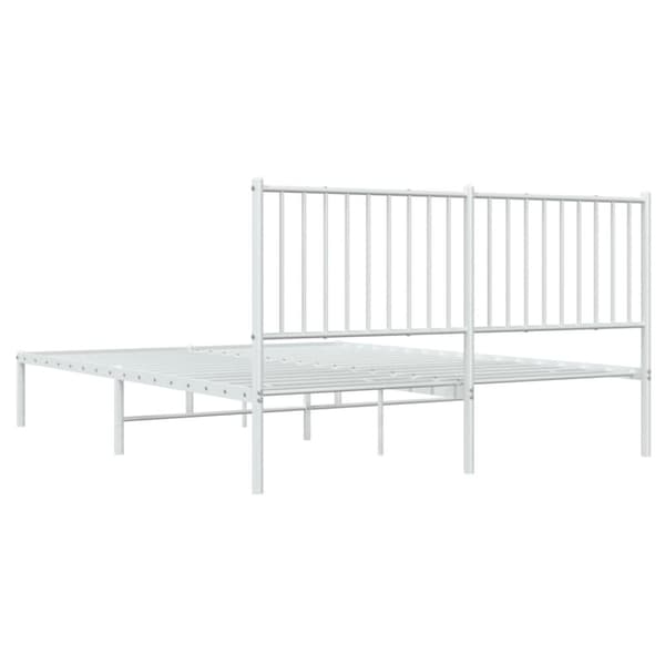 Senge & sengeramme - Living sengeramme med sengegavl 160x200 cm metal hvid